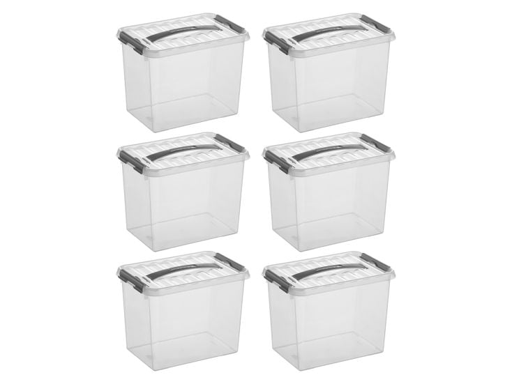 Sunware Q-line 9 liter transparant opbergbox - Set van 6