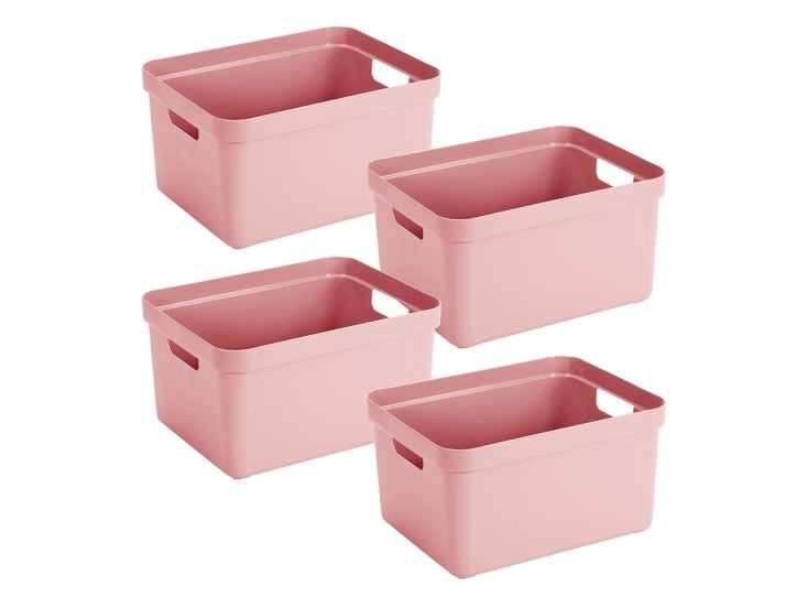 Sunware Sigma home 32 liter Pink opbergbox - set van 4