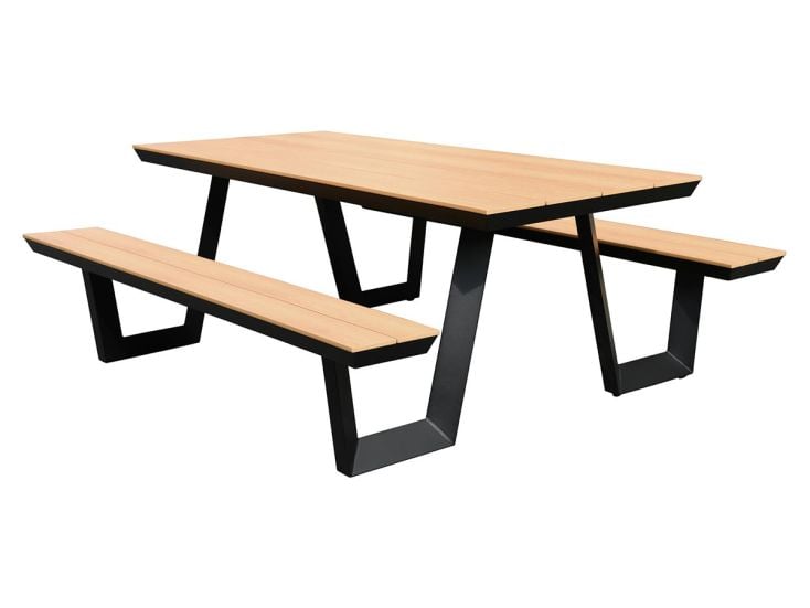 MaximaVida Bermuda Black aluminium picknicktafel