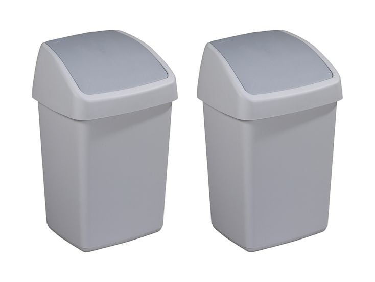 Sunware Delta 10 ltr prullenbak met swingdeksel - Set van 2