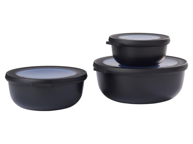 Mepal Cirqula 3-delige set ronde vershouddozen - Black