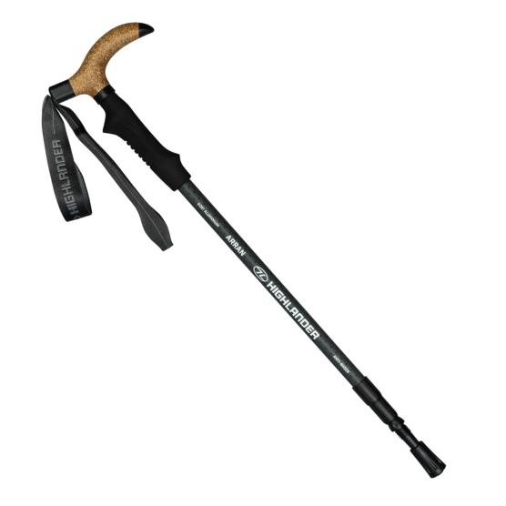 Highlander Arran T-handgreep wandelstok - Zwart