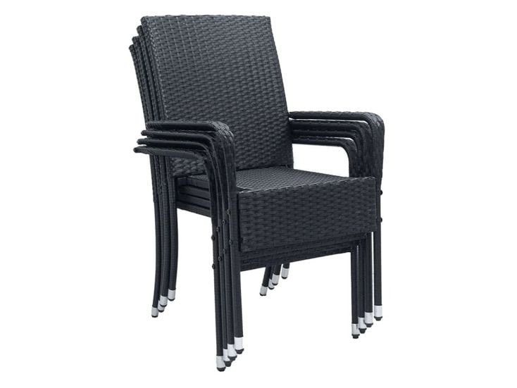 Jusky Yoro Polyrotan set van 4 tuinstoelen - Black