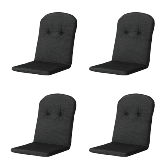 Madison Rib black Kuipstoelkussen - Set van 4
