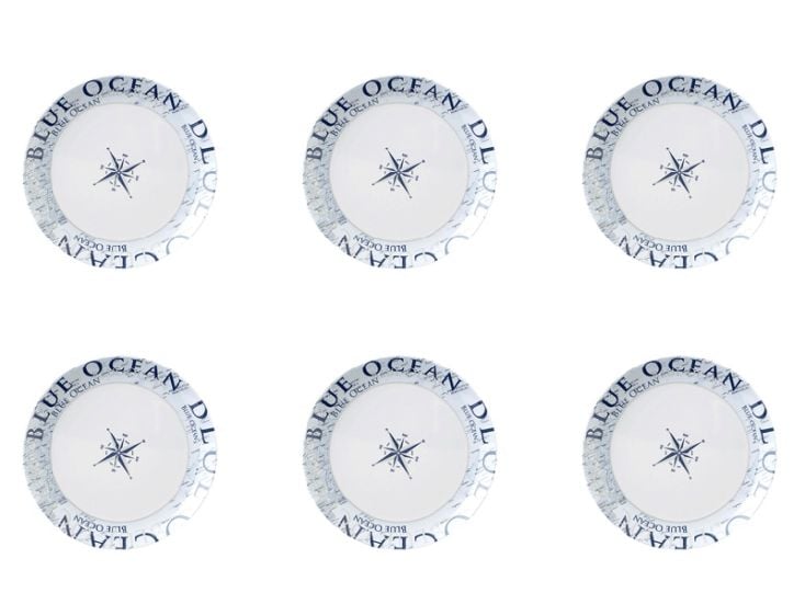 Brunner Blue Ocean Ø 25 cm bord - set van 6