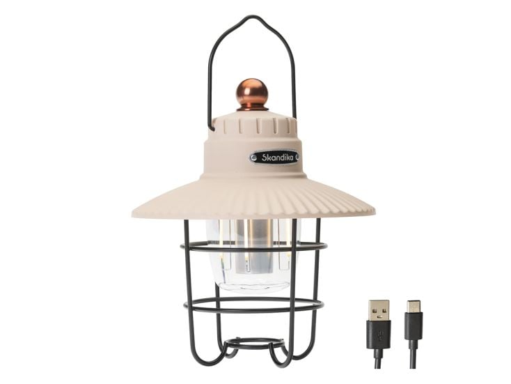 Skandika Soroya retro LED-campinglamp met powerbank - Beige