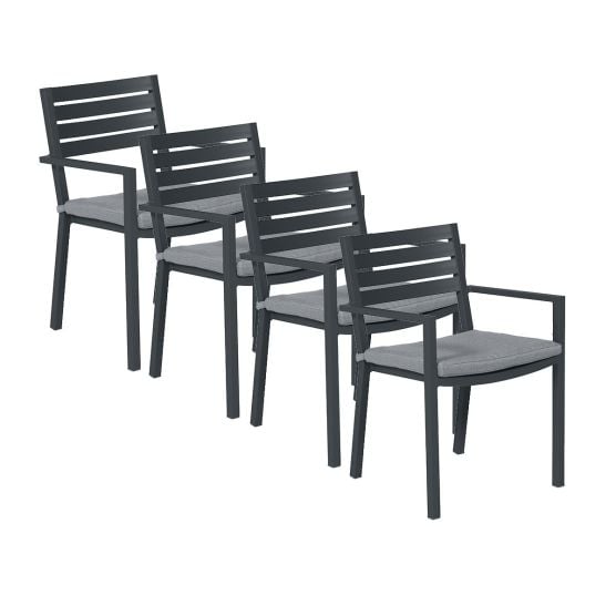 Garden Impressions Amarillo 4 stuks donker grijze tuinstoelen