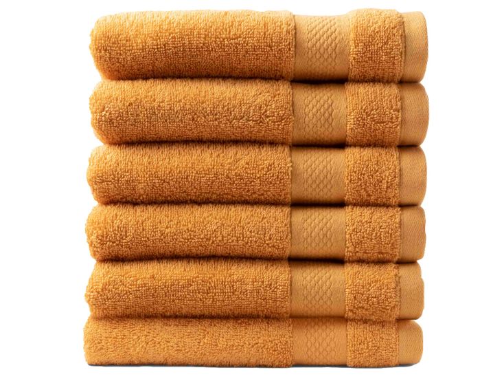 DoubleDry Hotel 50 x 100 cm set van 6 handdoeken - oker geel