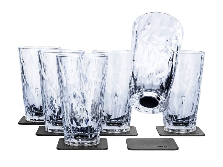 Silwy Longdrink Magnetische kunststof glazen -  set van 6