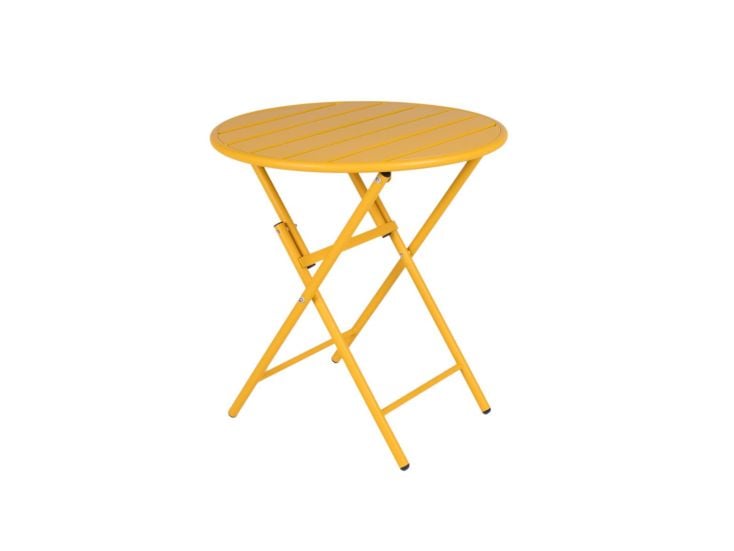 MaximaVida Max 70 cm inklapbare metalen tuintafel - Okergeel