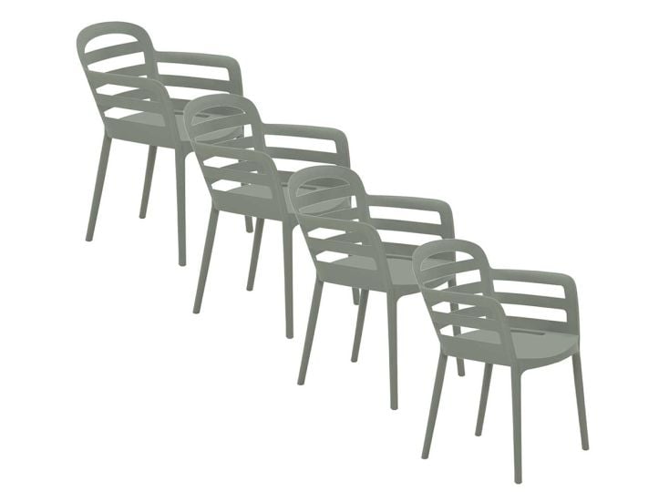 Garden Impressions Mira 4 olijf kleurige tuinstoelen