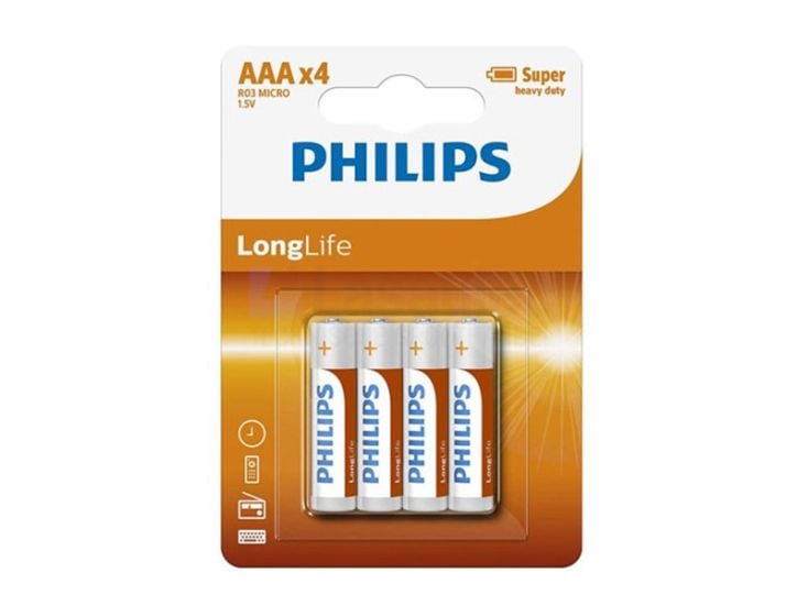 Philips LongLife AAA batterijen - 4 stuks