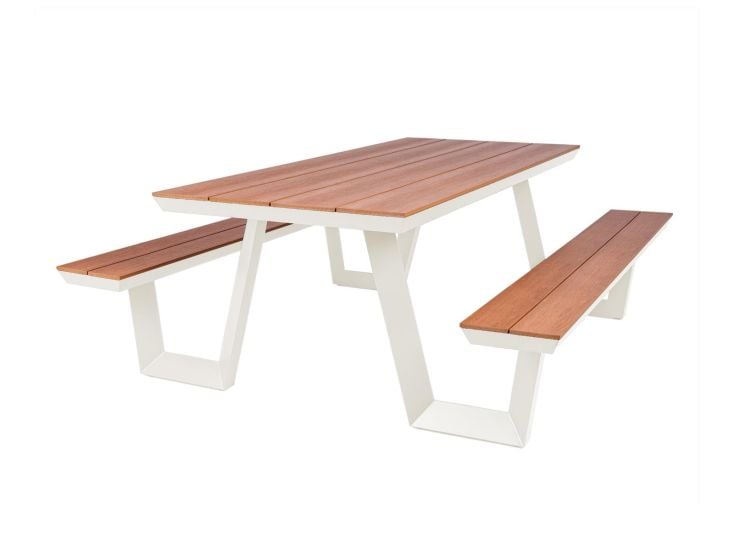 MaximaVida Bermuda 200 cm aluminium picknicktafel - Cream