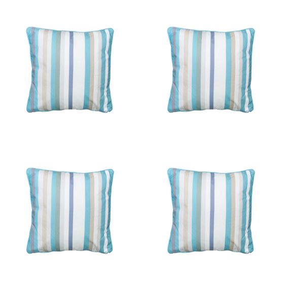 Madison Righe azure Sierkussen - Set van 4