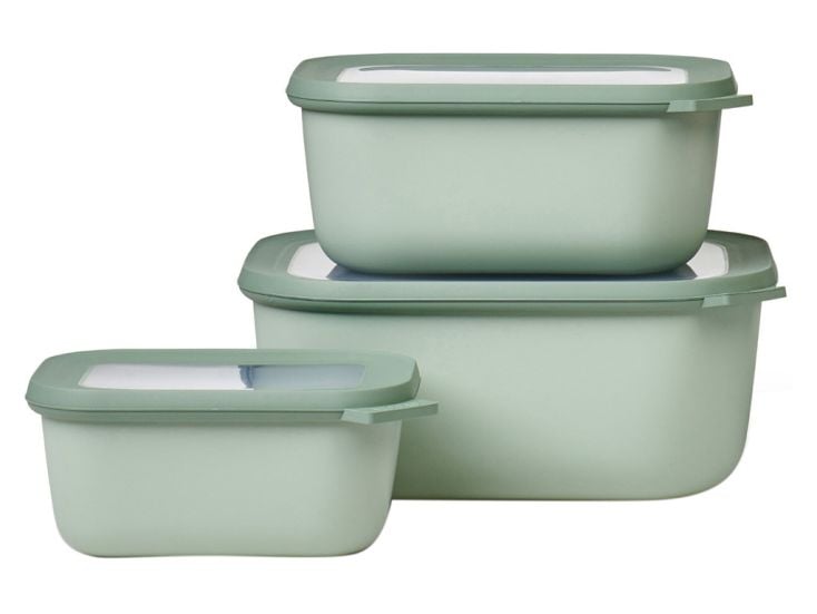 Mepal Cirqula 3-delig rechthoekige XL vershouddozen - Green