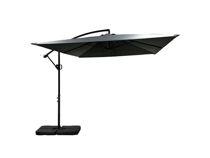 Buitenkado Actie 2.5x2.5m Staal Zweefparasol - Grey
