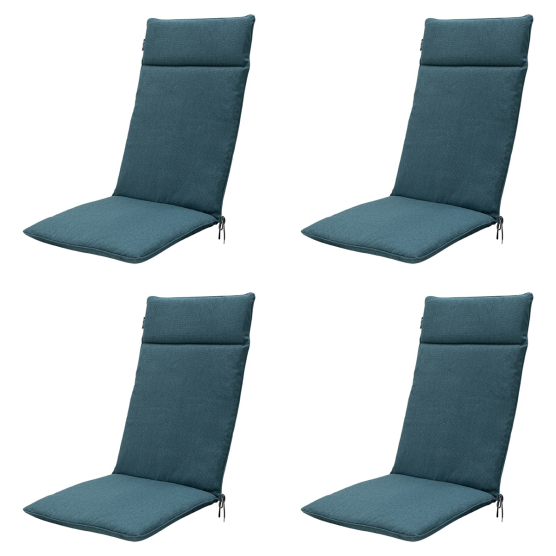 Madison Sea blue canvas eco+ Tuinstoelkussen - Set van 4