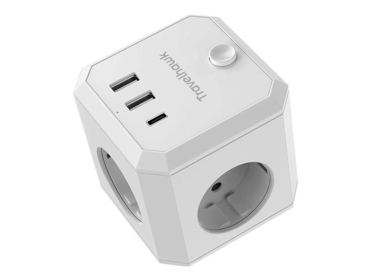 Travelhawk 7-in-1 USB verdeelstekker - White