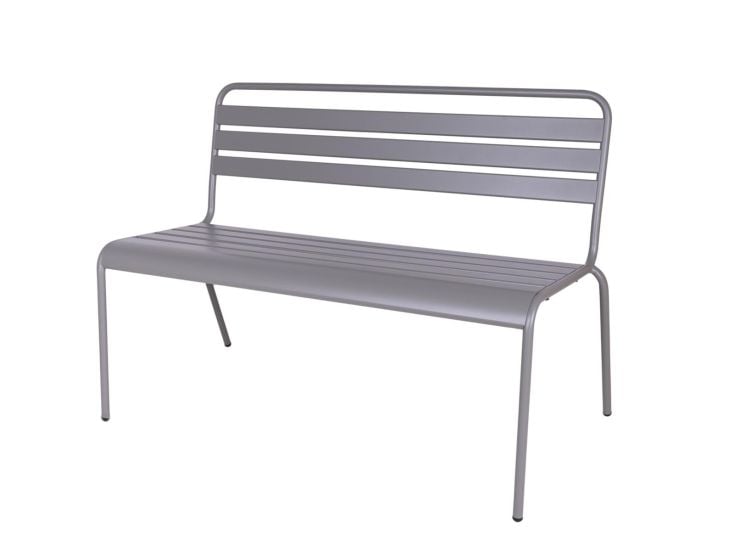 MaximaVida Max 120 cm muisgrijs metalen tuinbank