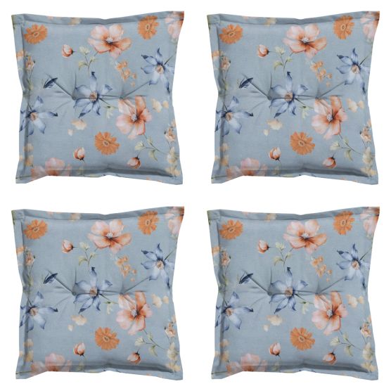 Madison Florina blue Zitkussen - Set van 4