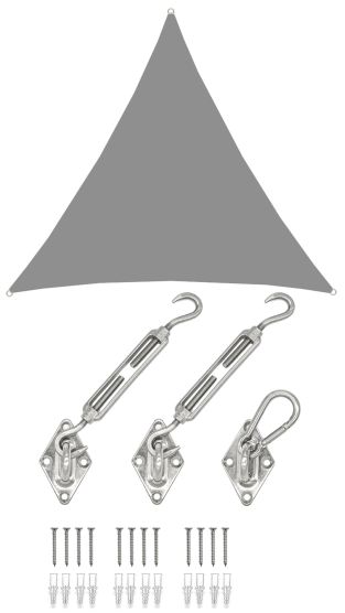 AMANKA 3 x 3 x 3 waterdicht schaduwdoek met bevestiging - Grey