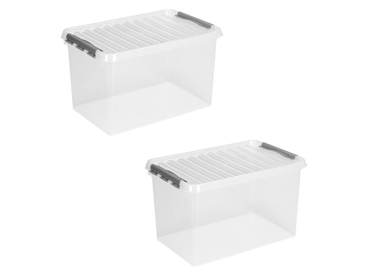 Sunware Q-line 62 liter set van 2 opbergboxen - Metal