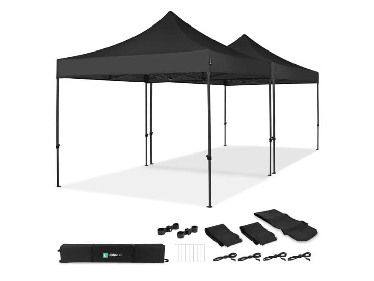 VONROC Premium 6x3 easy-Up partytent met koppelset - Black
