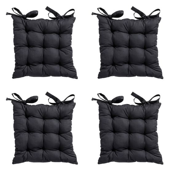 Madison Basic black Zitkussen - Set van 4