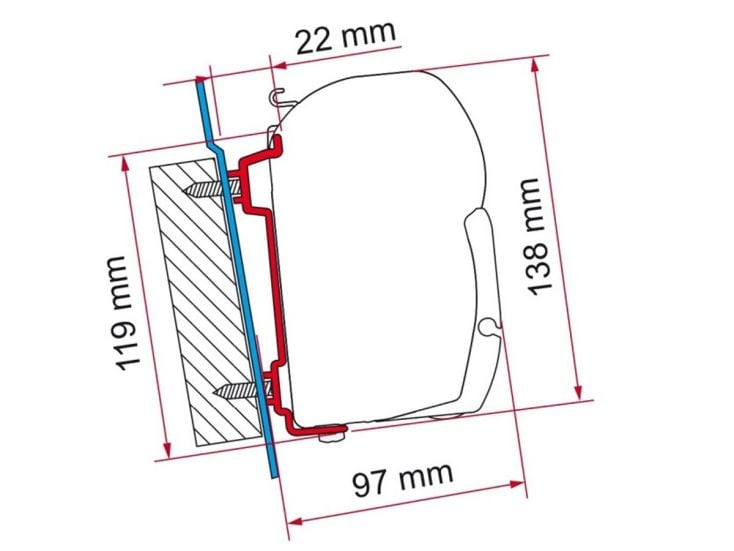Fiamma F45 adapter Transit High Roof