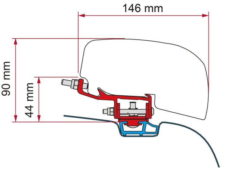 Fiamma F40Van adapter VW T5 / T6 met C-Rail