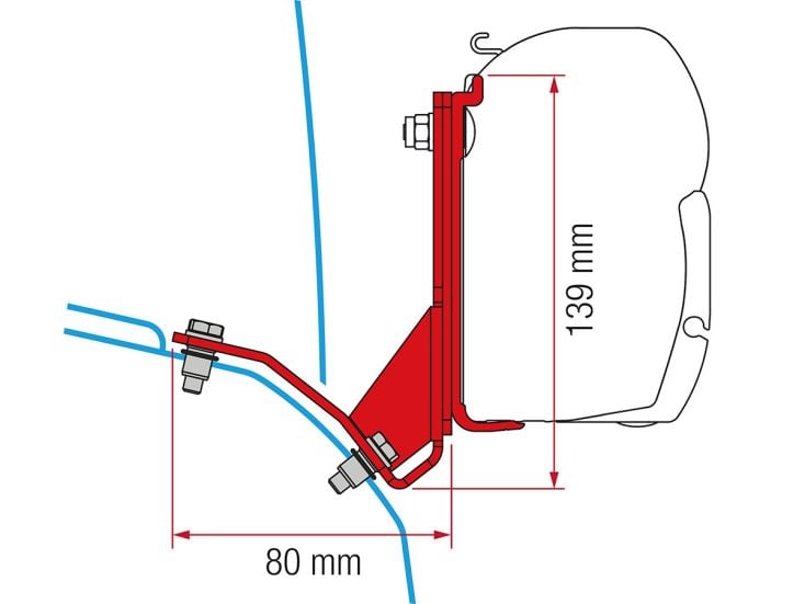 Fiamma F45 adapter Ducato H2 Lift Roof