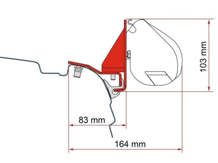 Fiamma F35 adapter Multirail Reimo VW T5/T6