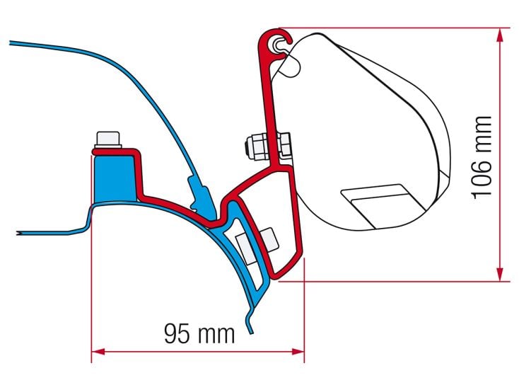 Fiamma F35 adapter VW T5/T6 California