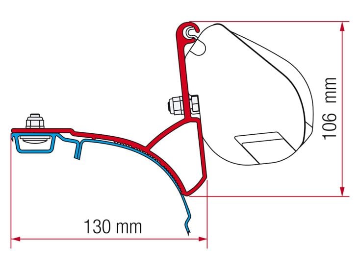 Fiamma F35 adapter VW T5/T6 Multivan Transporter na 2003