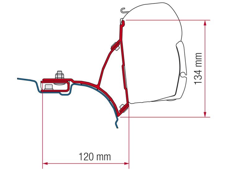 Fiamma F45 adapter VW T5/T6 Transporter Multivan