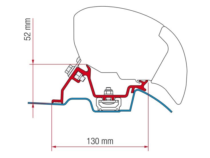 Fiamma F80/F65 adapter Sprinter with Roof-Rail na 06-2006