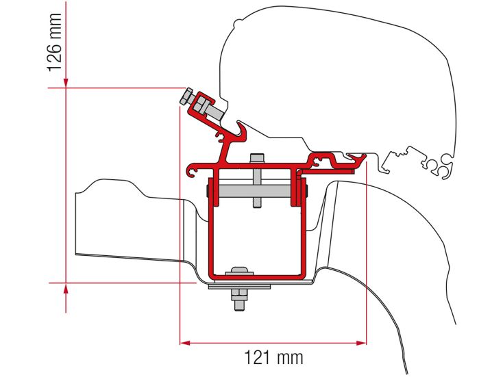 Fiamma F80/F65 adapter Crafter L3H3 >2017