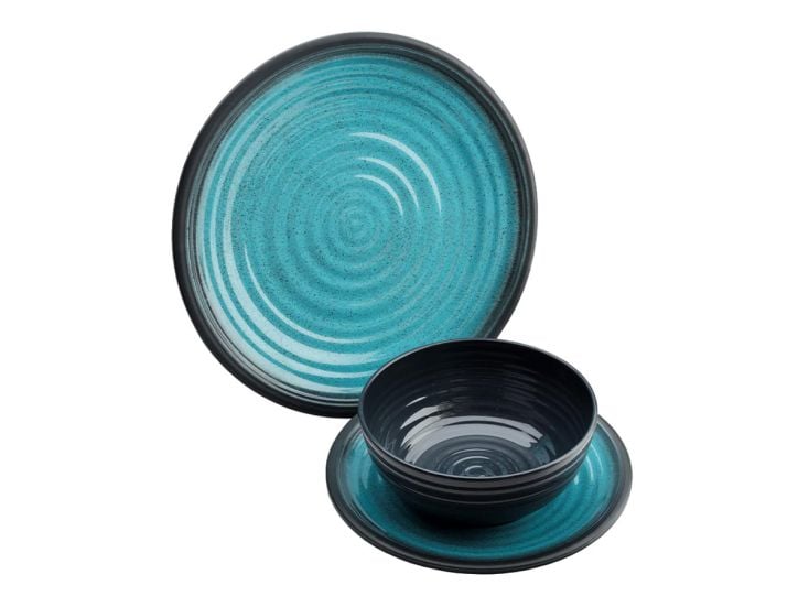 Flamefield Granite Aqua serviesset - 12-delig