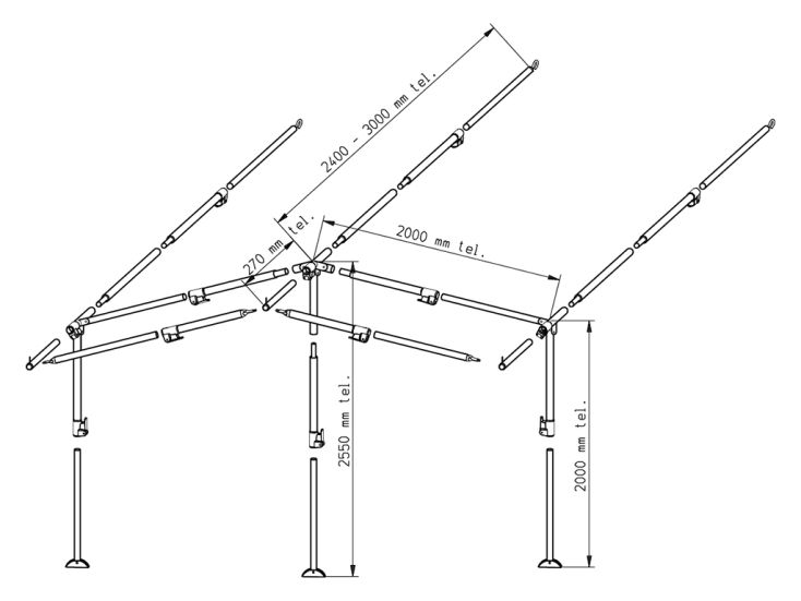 Piper voortentframe PowerGrip Staal 25 mm maat 2 - 7