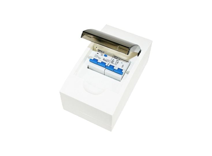 Haba installatiekast met aardlekschakelaar en zekering - white