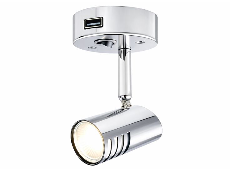 HABA Sao met USB-A laadpoort opbouwspot - silver