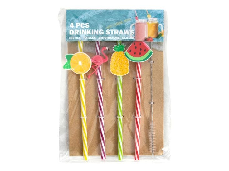 Herbruikbare zomerse fruit rietjes