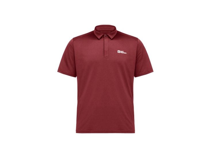 Jack Wolfskin Delgami heren polo - Deep Ruby