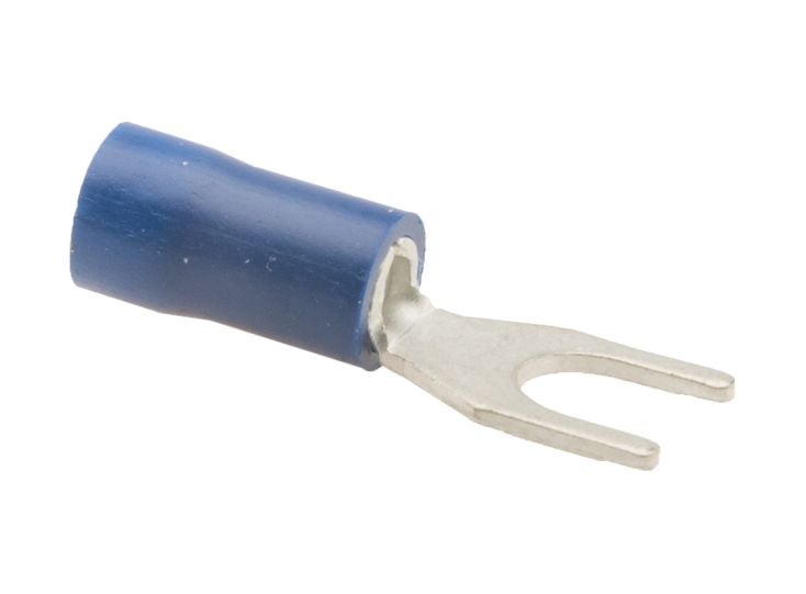 Kabelschoen vlak vork 5,3 mm (10 stuks) - blue