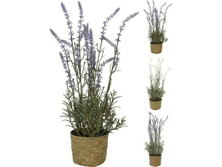 Lavendel in mand kunstplant - 3 kleuren