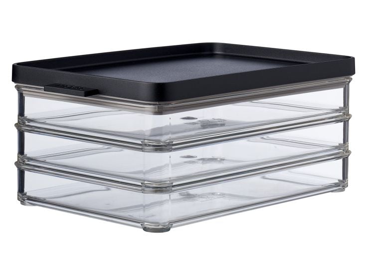 Mepal Omnia 3-laags vleeswaren koelkastdoos - Nordic Black
