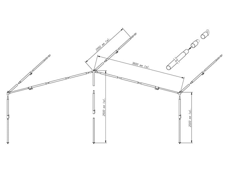 Piper luifelframe PowerGrip aluminium 28 mm maat 11 - 20