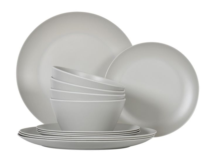 Obelink Matt Grey serviesset - 12-delig