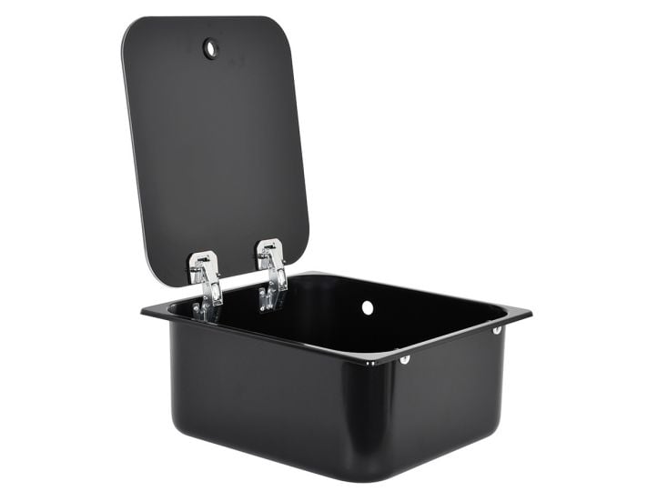 NavyLoad 35 x 32 cm wasbak met glasplaat - black