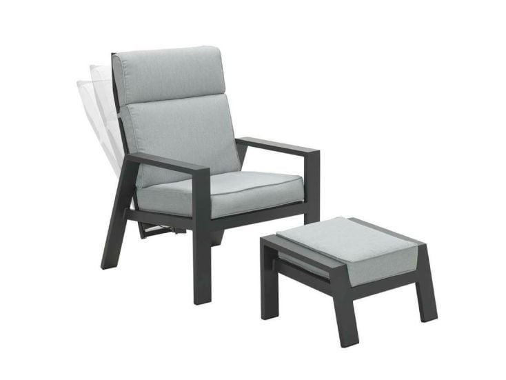 Garden Impressions Max loungestoel met voetenbank - Light grey